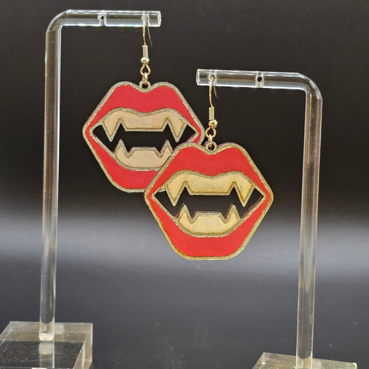 Vampire mouth earrings